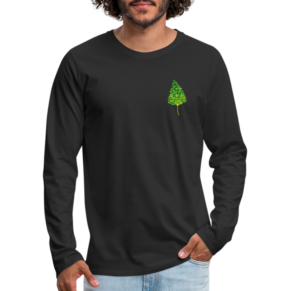Das Blatt - Männer Langarmshirt - Schwarz