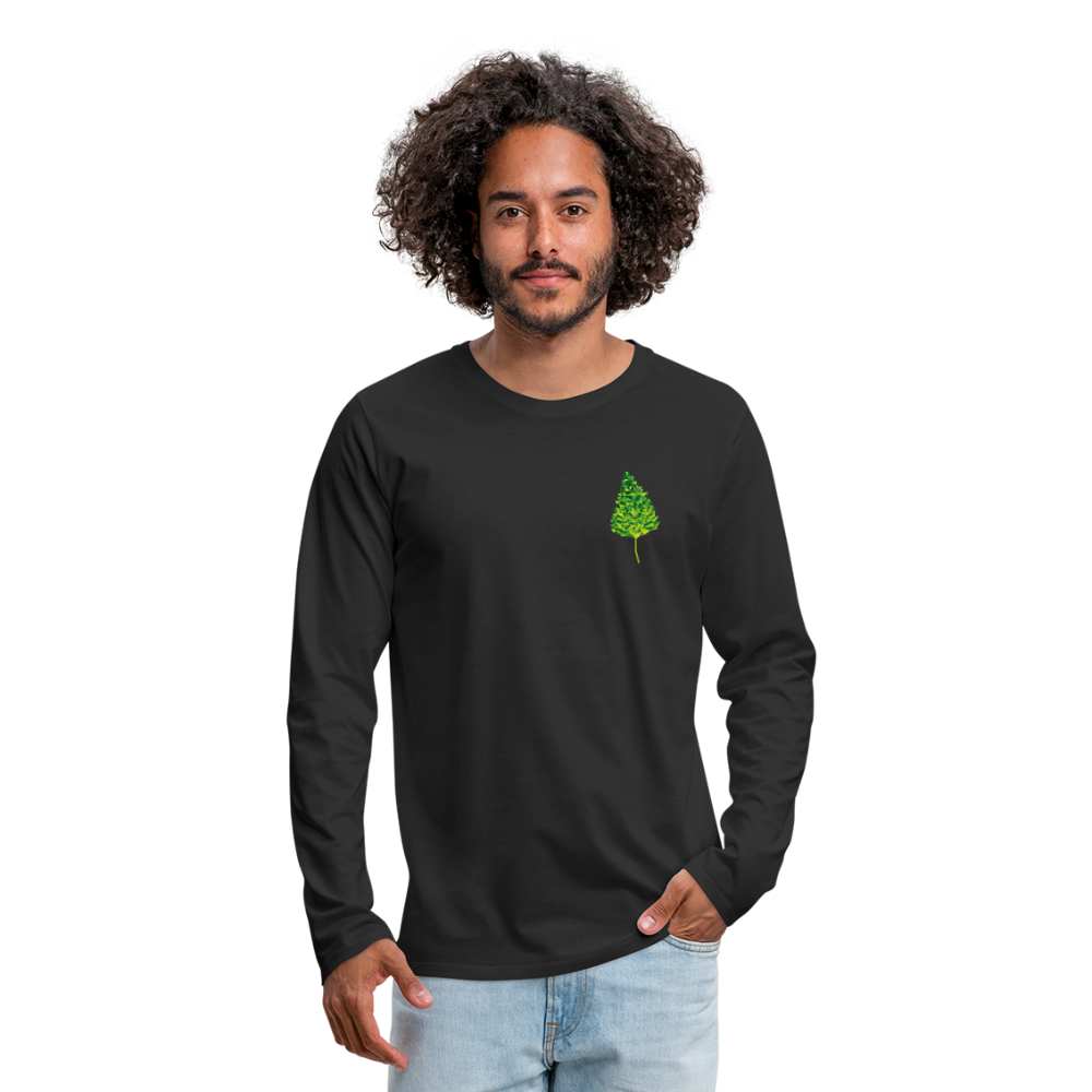 Das Blatt - Männer Langarmshirt - Schwarz