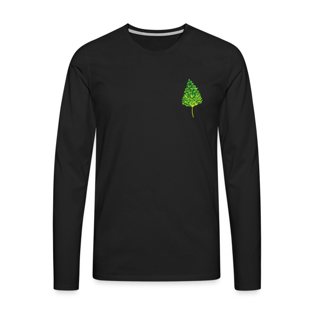 Das Blatt - Männer Langarmshirt - Schwarz