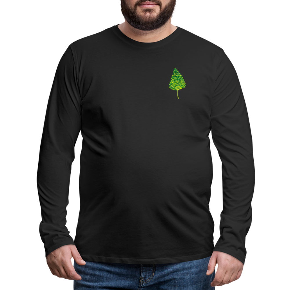 Das Blatt - Männer Langarmshirt - Schwarz