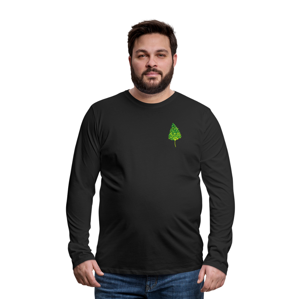 Das Blatt - Männer Langarmshirt - Schwarz
