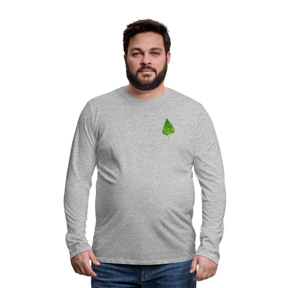 Das Blatt - Männer Langarmshirt - Grau meliert