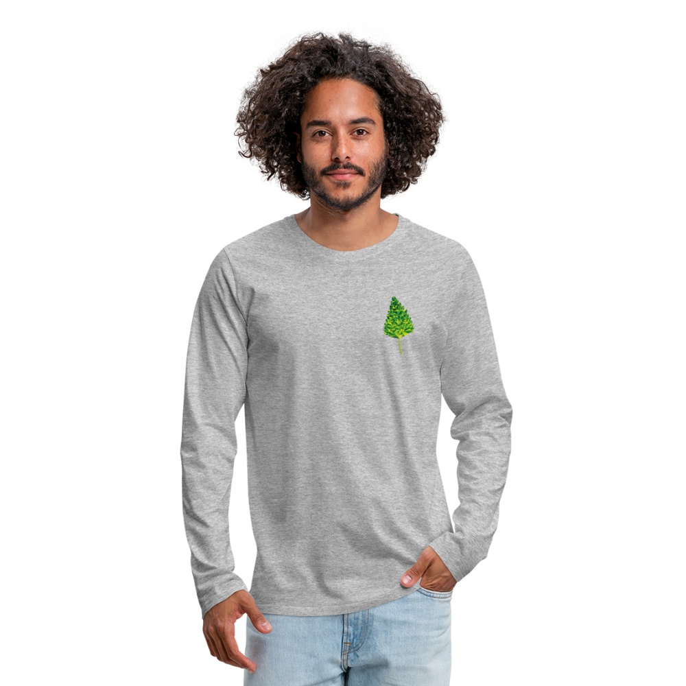 Das Blatt - Männer Langarmshirt - Grau meliert