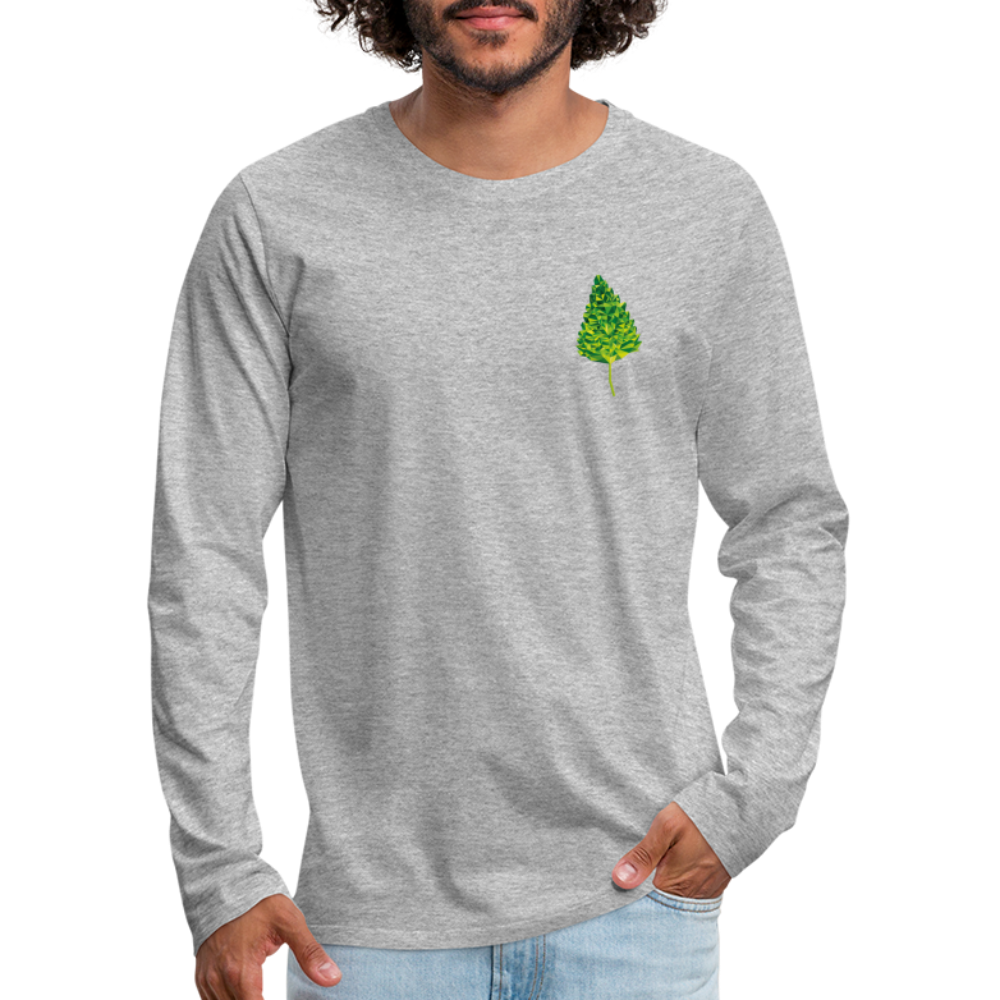 Das Blatt - Männer Langarmshirt - Grau meliert