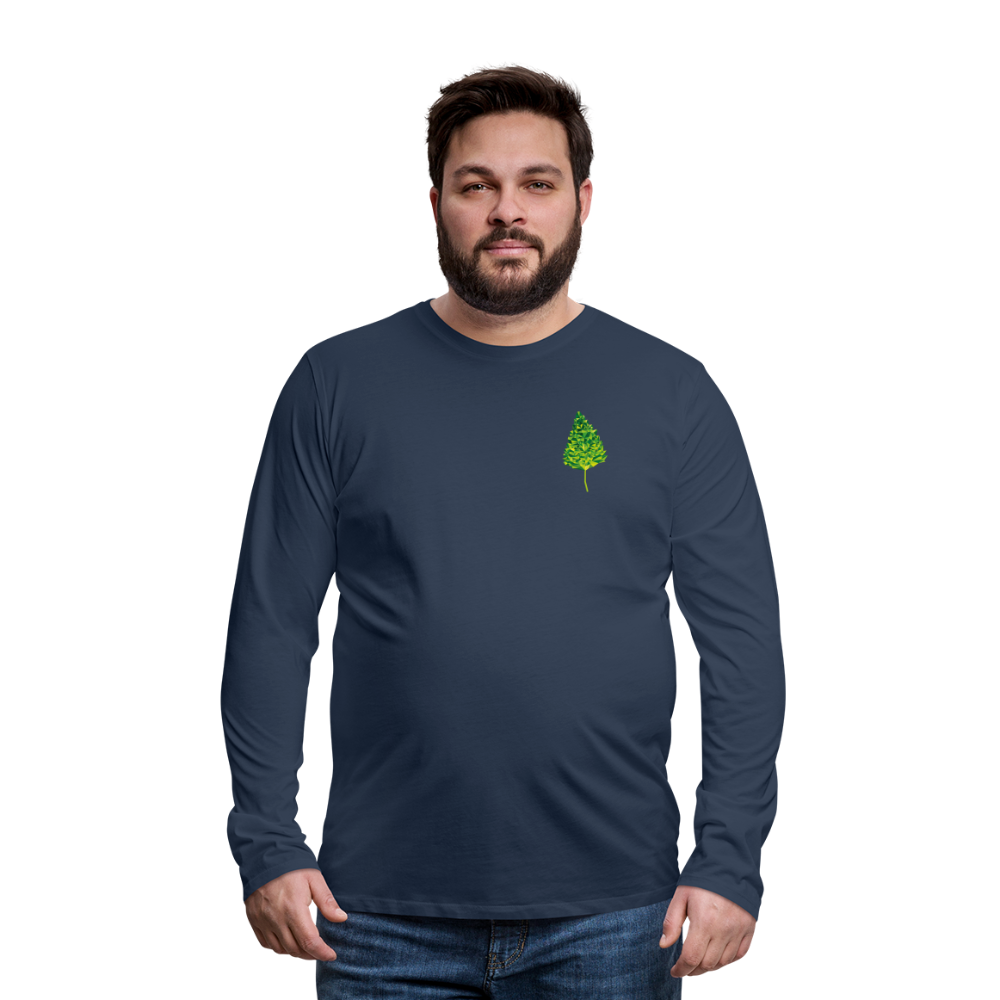 Das Blatt - Männer Langarmshirt - Navy