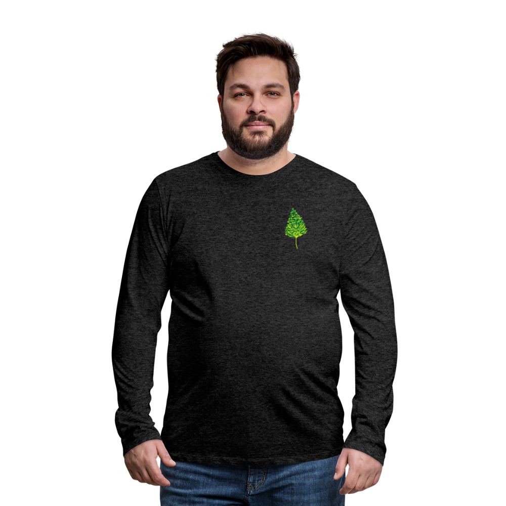 Das Blatt - Männer Langarmshirt - Anthrazit