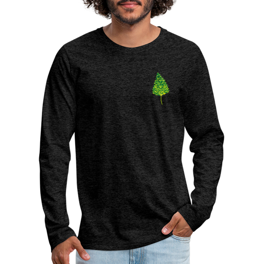 Das Blatt - Männer Langarmshirt - Anthrazit