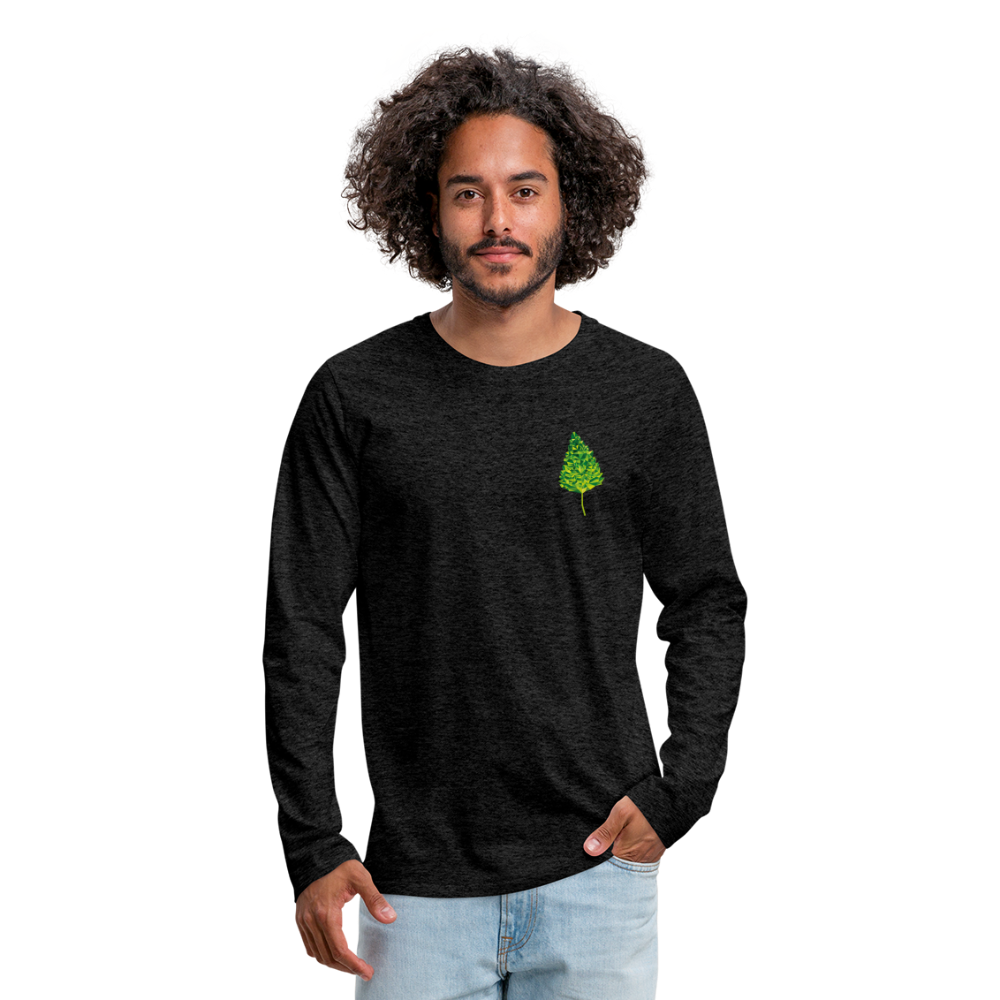 Das Blatt - Männer Langarmshirt - Anthrazit