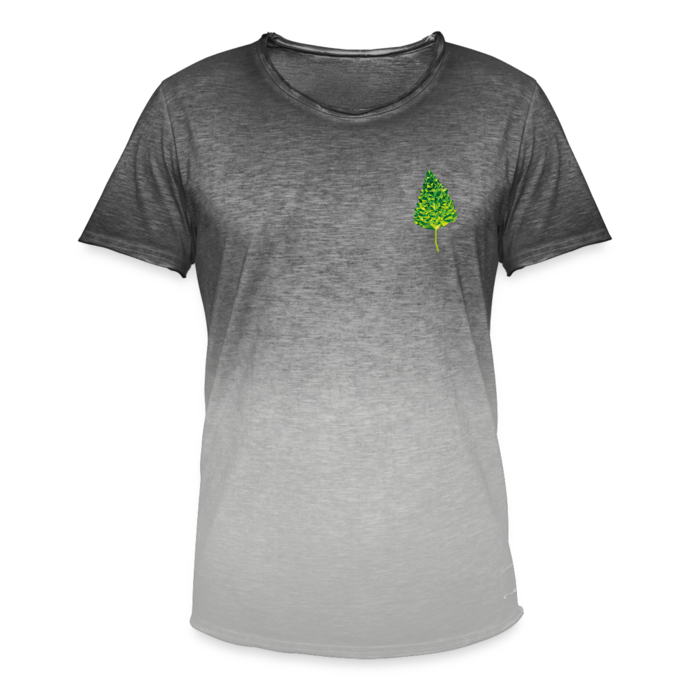 Das Blatt - Männer T-Shirt mit Farbverlauf - Dip Dye Grau