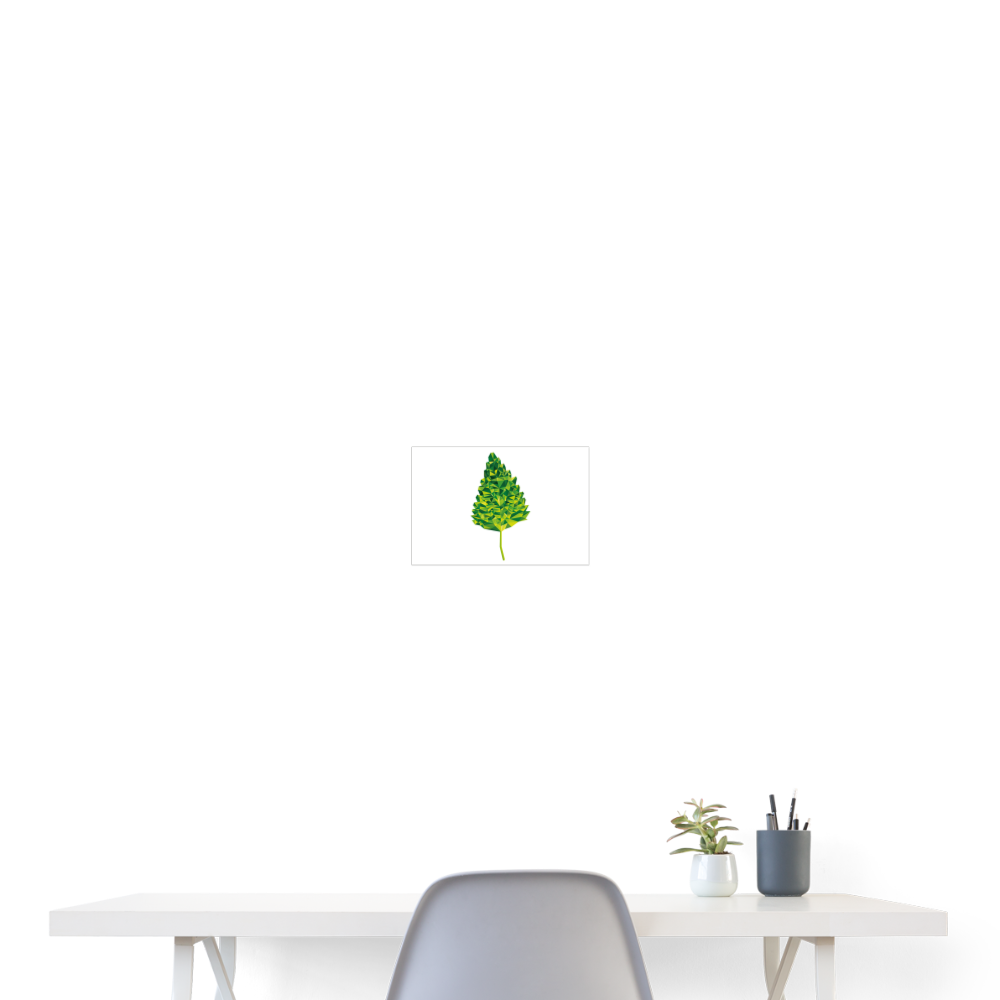 Das Blatt - Poster 30x20 cm - weiß