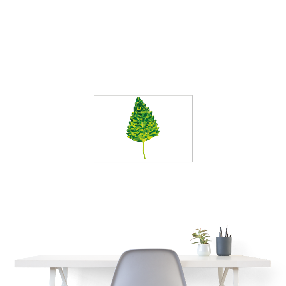 Das Blatt - Poster 60x40 cm - weiß