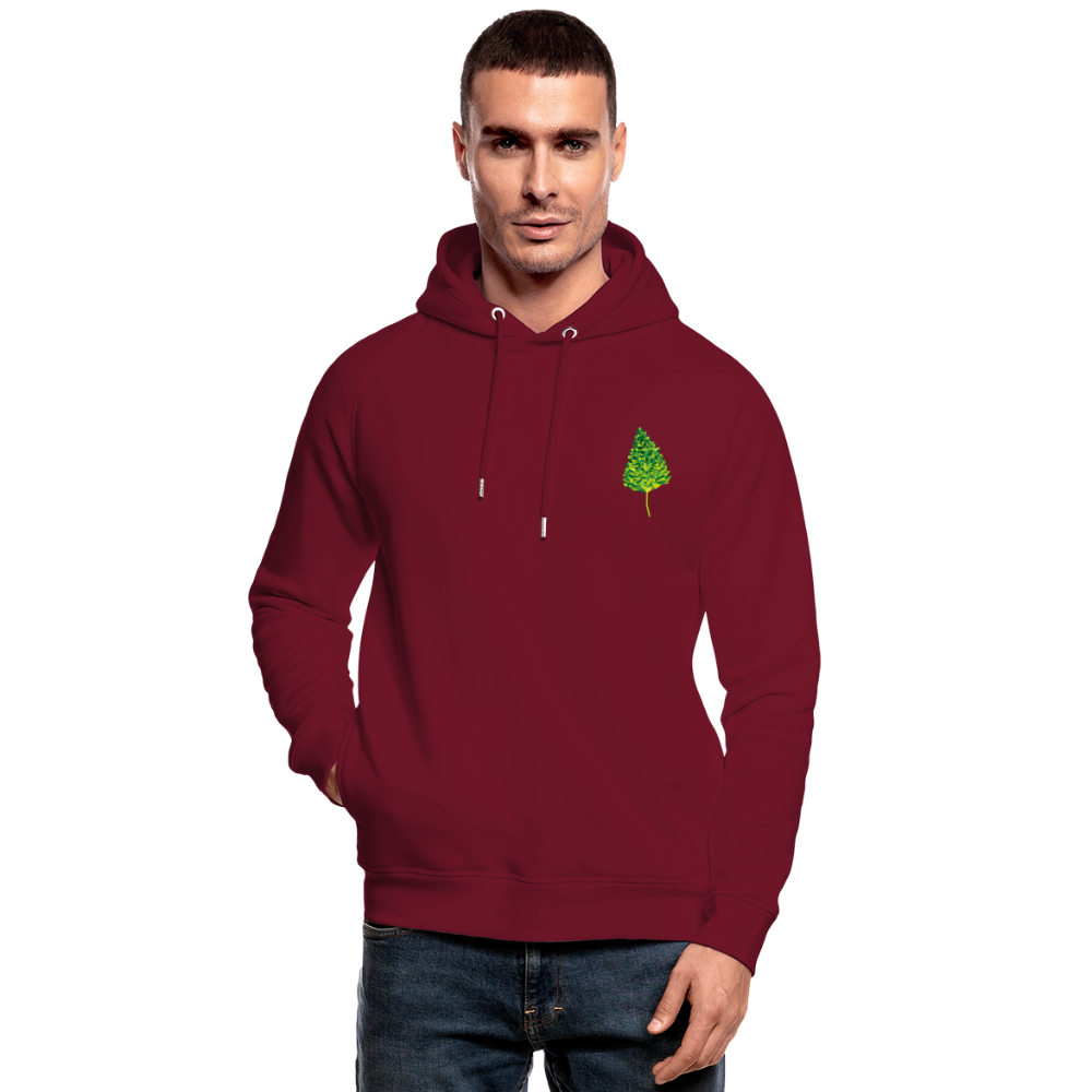Das Blatt - Unisex Bio-Hoodie - Burgunderrot