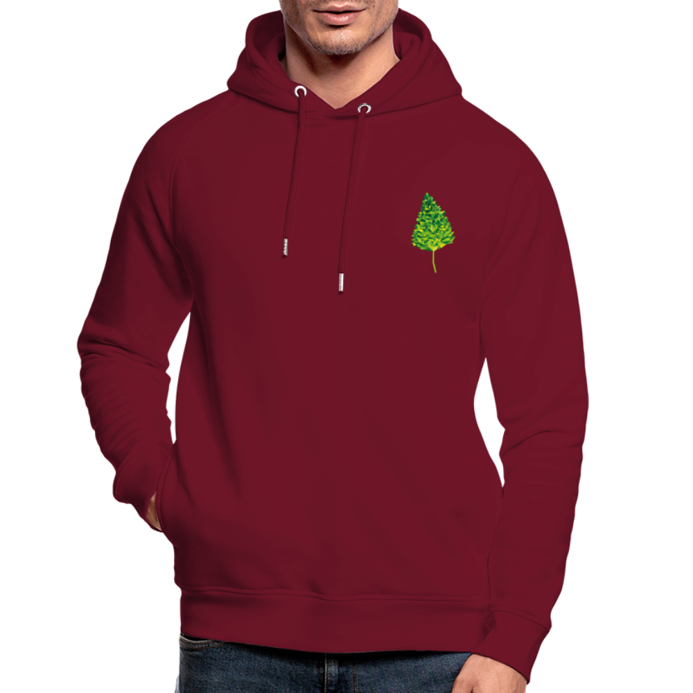 Das Blatt - Unisex Bio-Hoodie - Burgunderrot