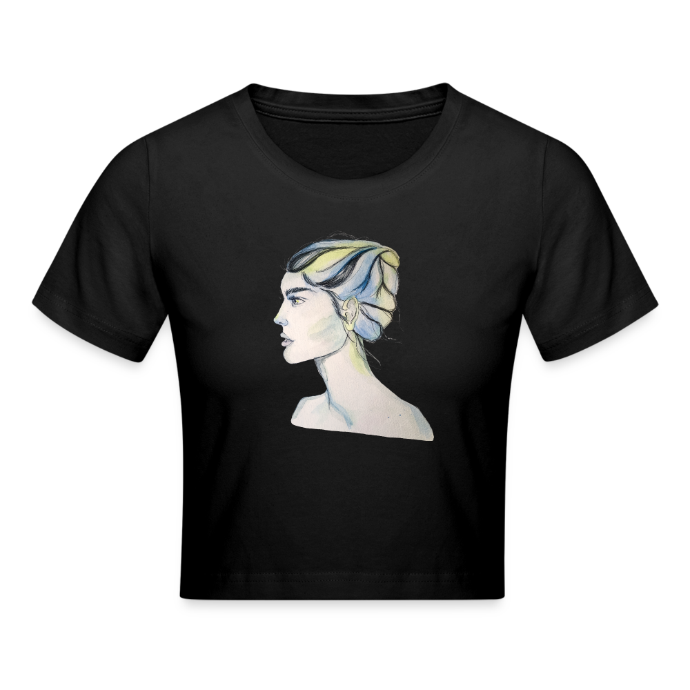 Portrait - Crop T-Shirt - Schwarz
