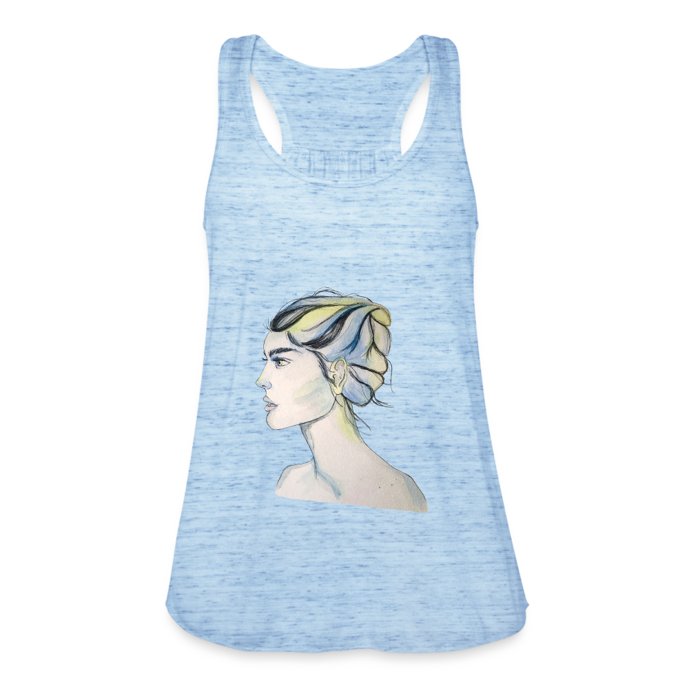 Portrait - Federleichtes Frauen Tank Top - Blau meliert