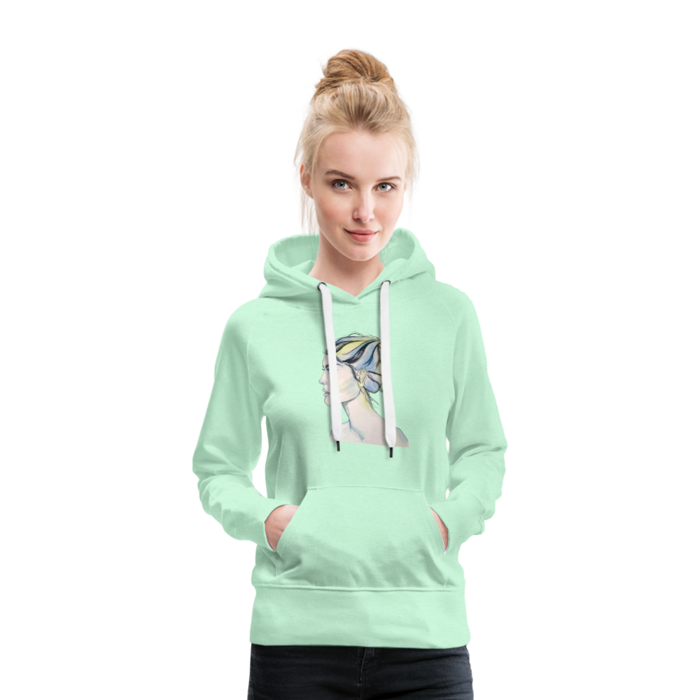 Portrait - Frauen Hoodie - helles Mintgrün