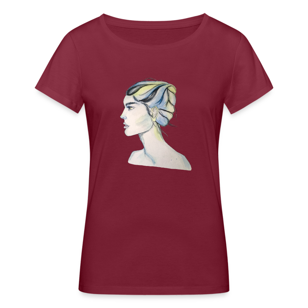 Portrait - Frauen T-Shirt aus 100% Bio-Baumwolle - Burgunderrot