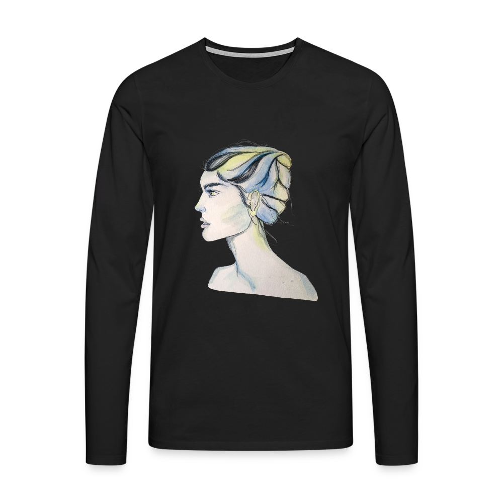 Portrait - Männer Langarmshirt - Schwarz