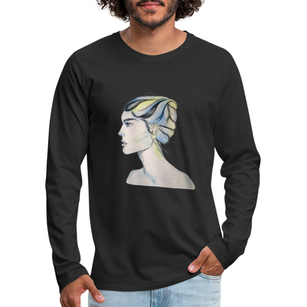 Portrait - Männer Langarmshirt - Schwarz