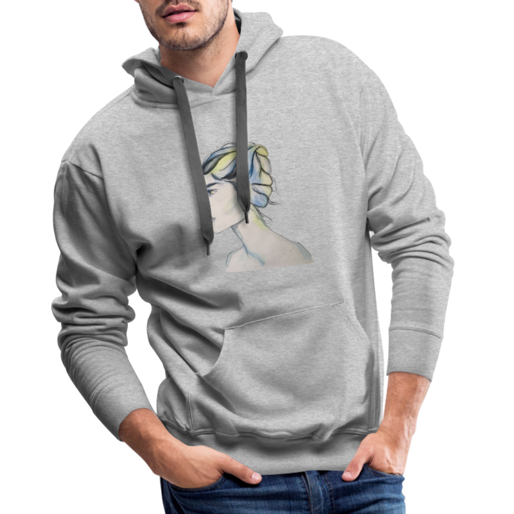 Portrait - Männer Hoodie - Grau meliert