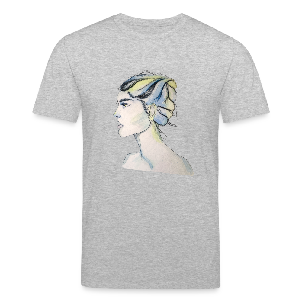 Portrait - Männer T-Shirt aus 100% Bio-Baumwolle - Grau meliert