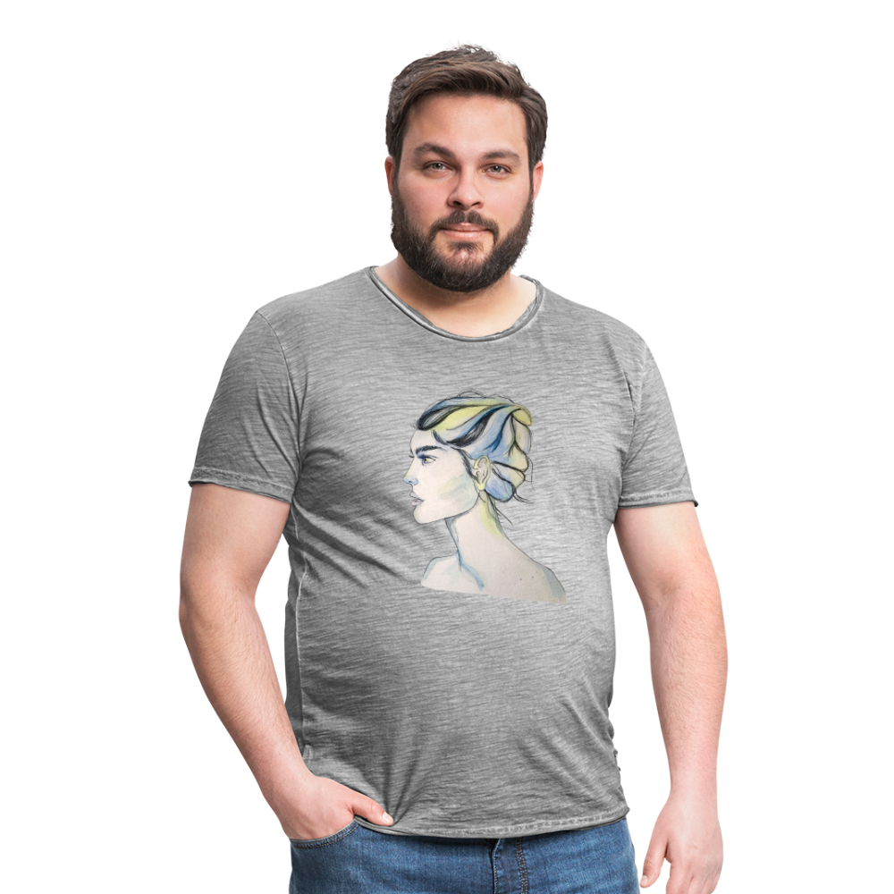 Portrait - Männer Vintage T-Shirt - Vintage Grau
