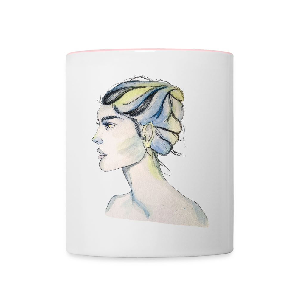 Portrait - Tasse zweifarbig 325 ml - Weiß/Pink