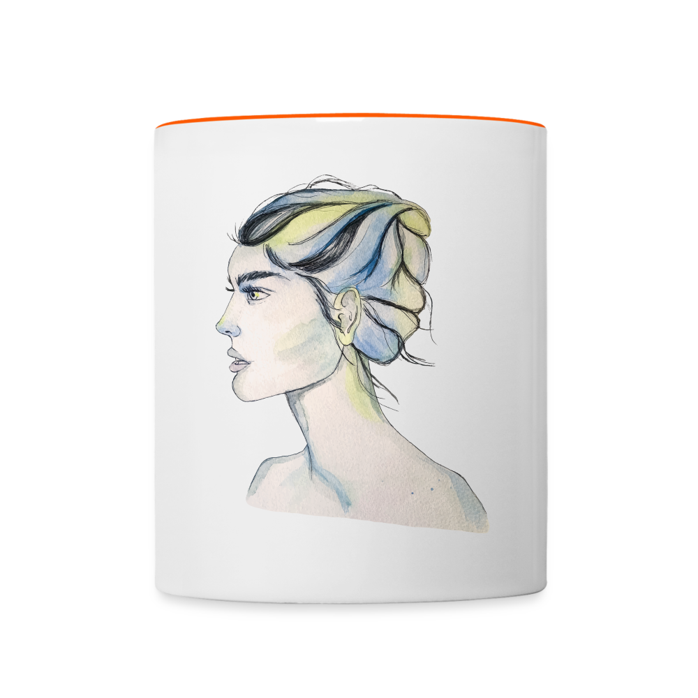 Portrait - Tasse zweifarbig 325 ml - Weiß/Orange