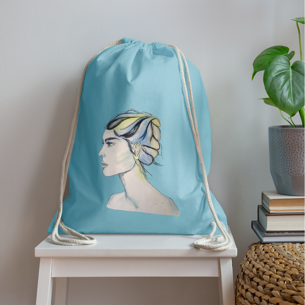 Portrait - Turnbeutel aus 100% Baumwolle - Aqua