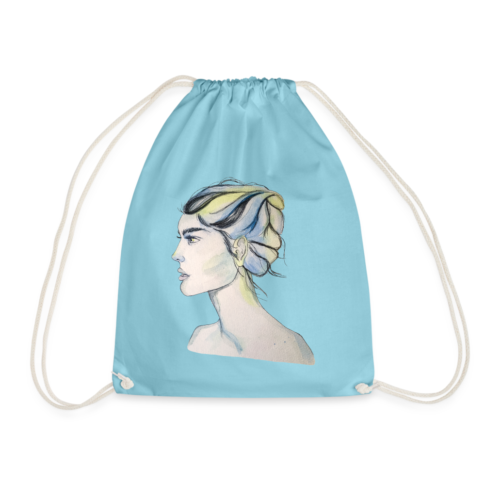 Portrait - Turnbeutel aus 100% Baumwolle - Aqua