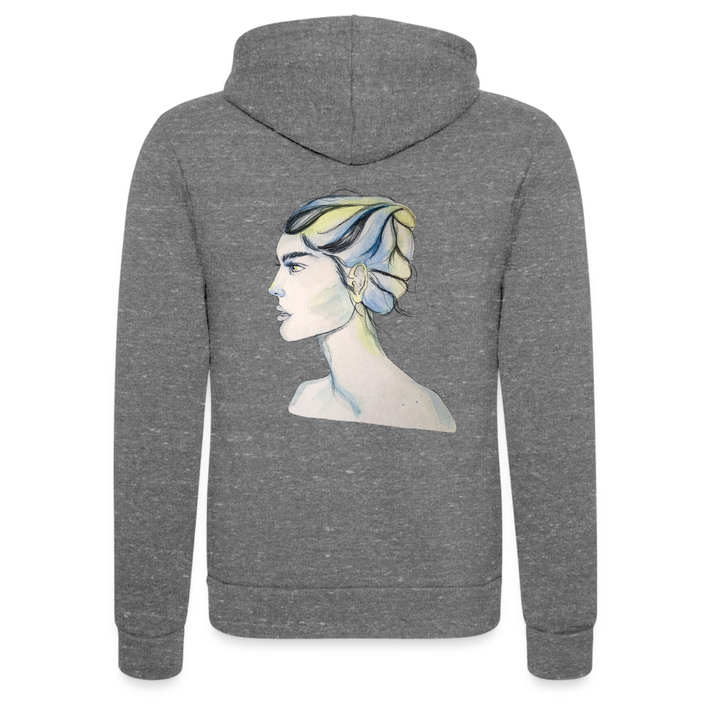 Portrait - Unisex Tri-Blend Kapuzenjacke - Grau Triblend