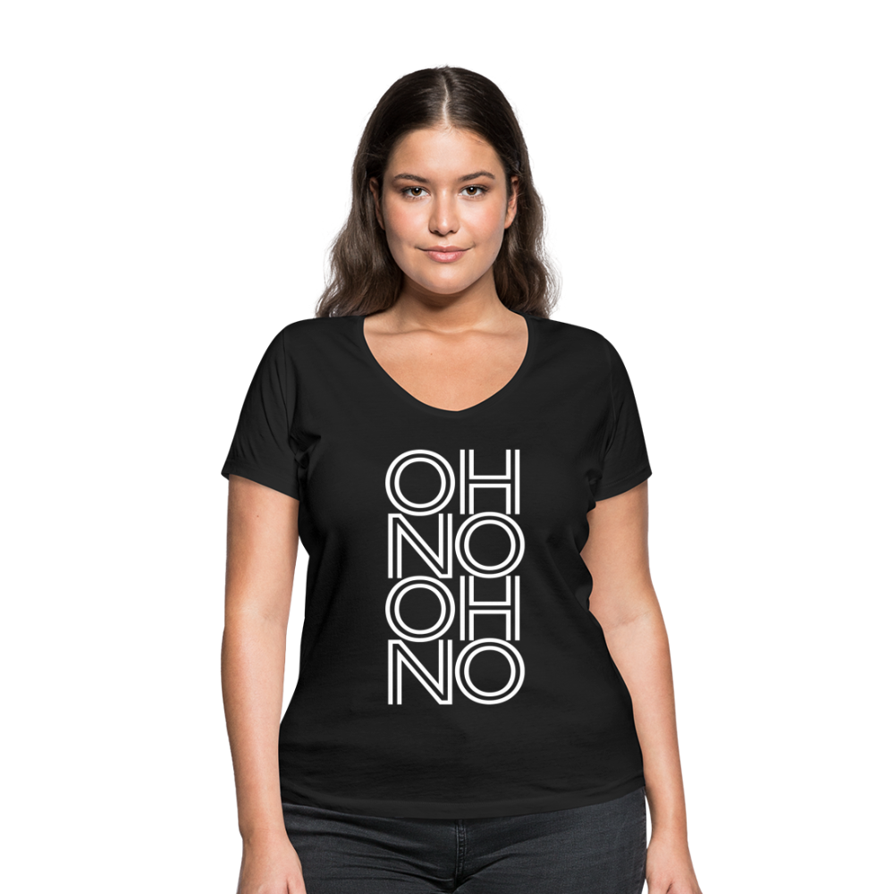 OH NO - Frauen T-Shirt mit V-Ausschnitt aus 100% Bio-Baumwolle - Schwarz