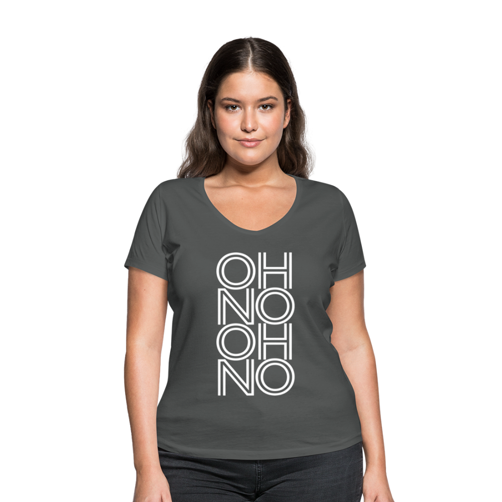OH NO - Frauen T-Shirt mit V-Ausschnitt aus 100% Bio-Baumwolle - Anthrazit