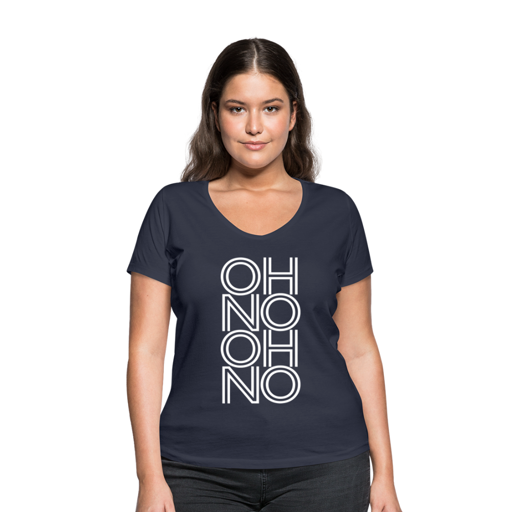 OH NO - Frauen T-Shirt mit V-Ausschnitt aus 100% Bio-Baumwolle - Navy