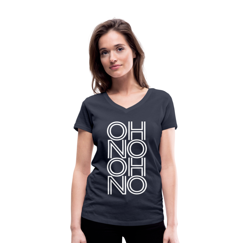 OH NO - Frauen T-Shirt mit V-Ausschnitt aus 100% Bio-Baumwolle - Navy