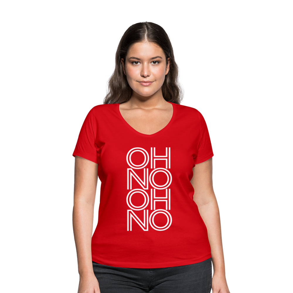 OH NO - Frauen T-Shirt mit V-Ausschnitt aus 100% Bio-Baumwolle - Rot