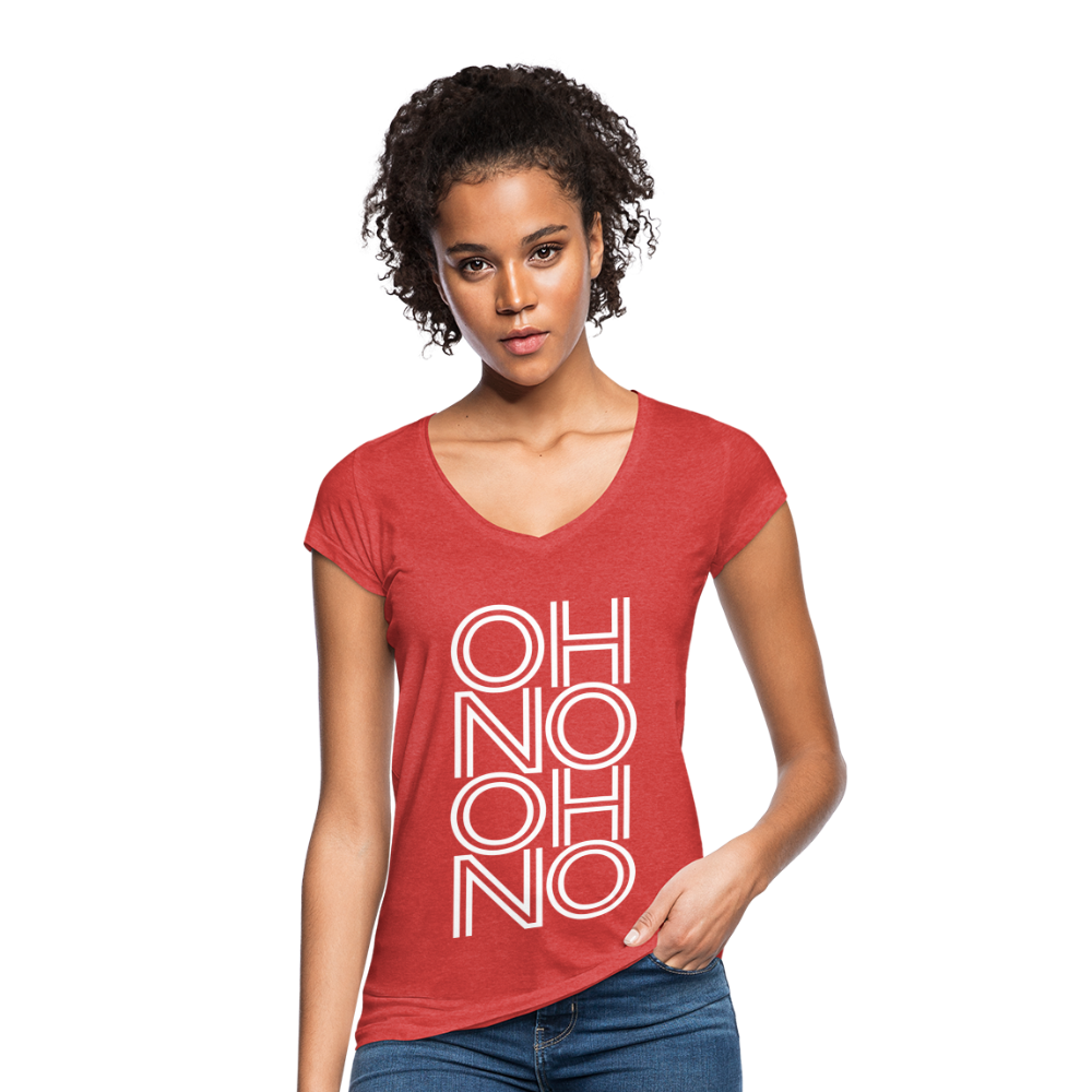 OH NO - Frauen Vintage T-Shirt - Rot meliert