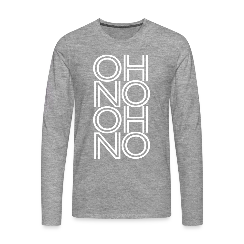 OH NO - Männer Langarmshirt - Grau meliert