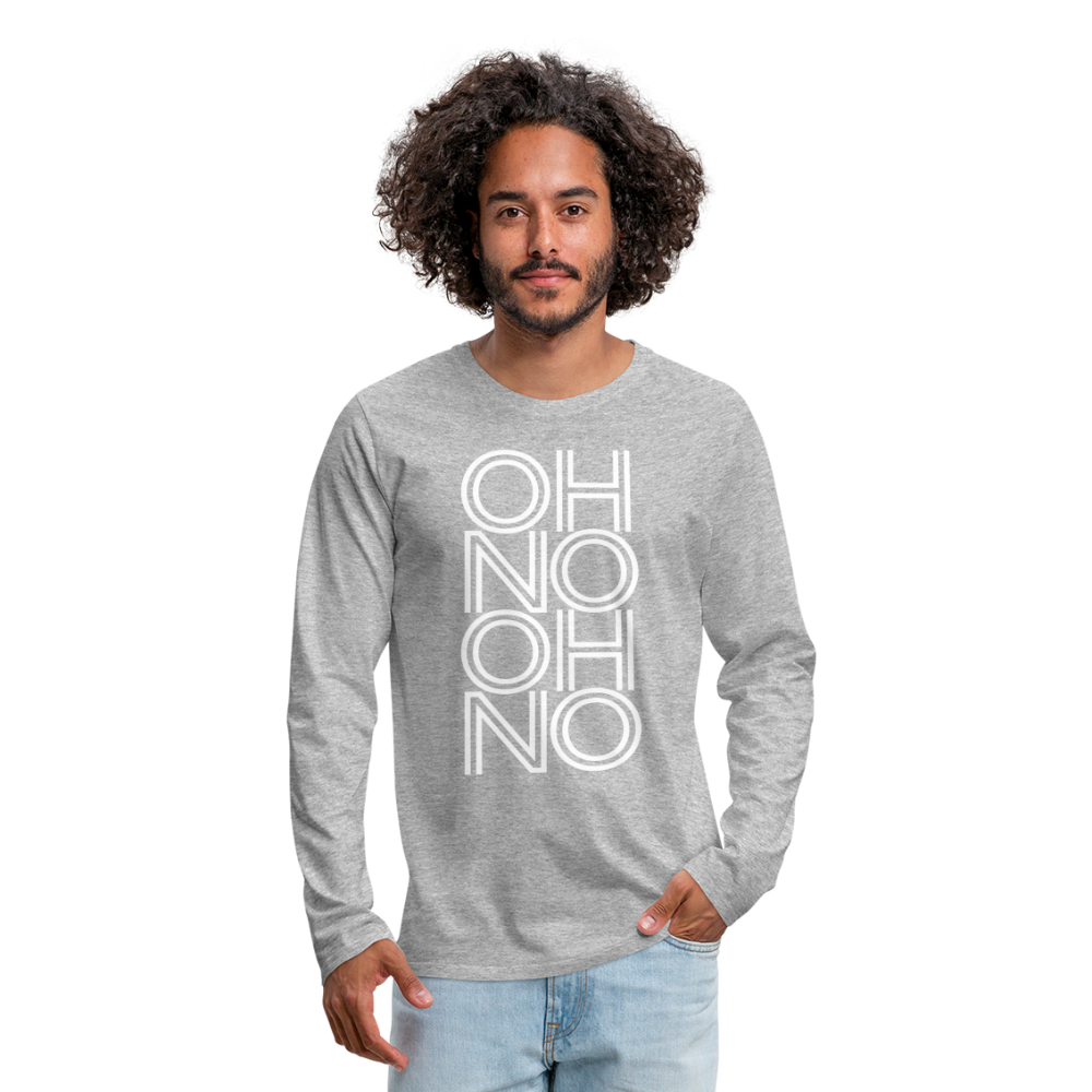 OH NO - Männer Langarmshirt - Grau meliert