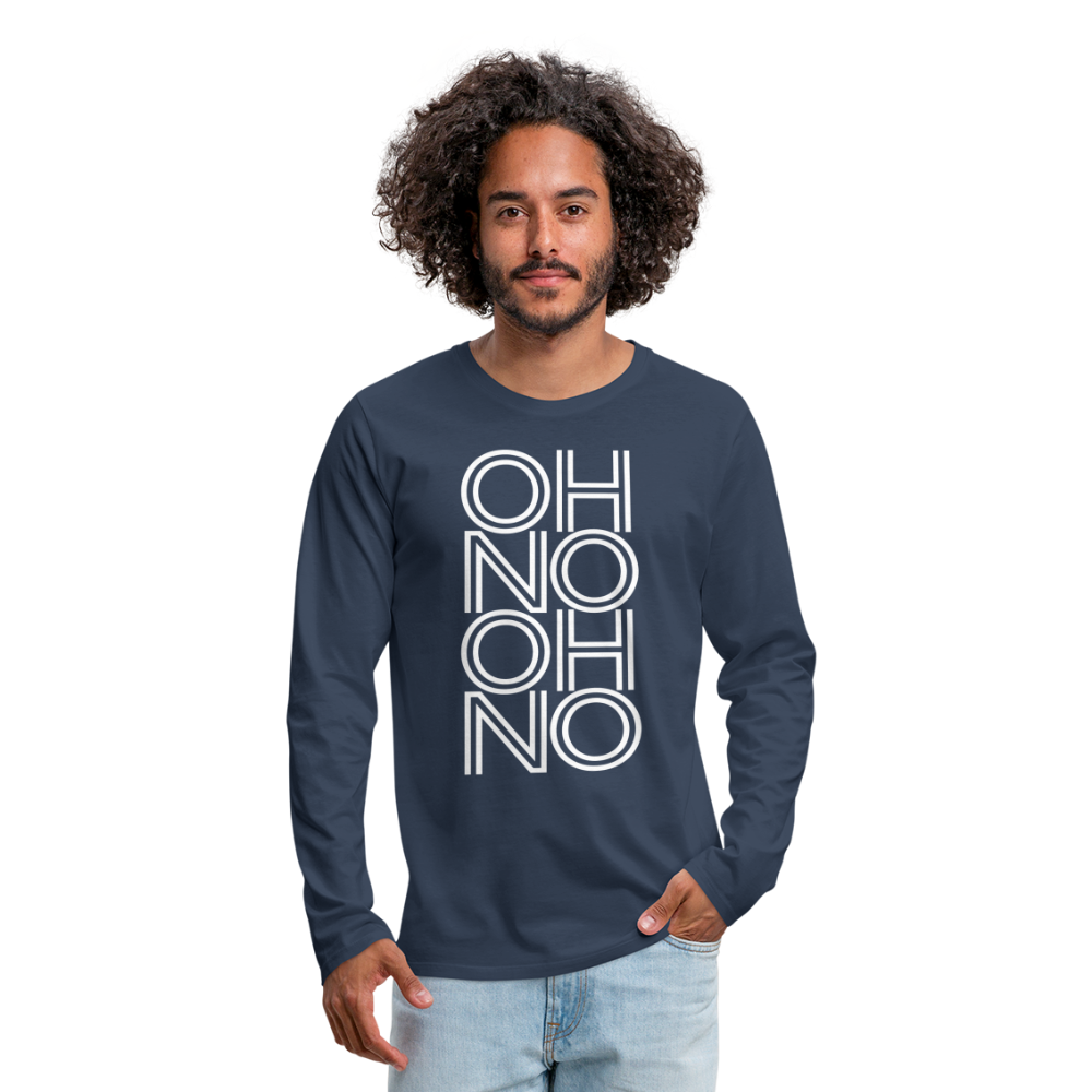 OH NO - Männer Langarmshirt - Navy