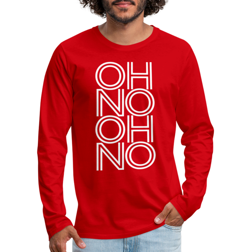 OH NO - Männer Langarmshirt - Rot