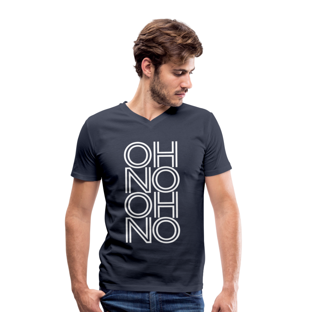OH NO - Männer T-Shirt mit V-Ausschnitt aus 100% Bio-Baumwolle - Navy