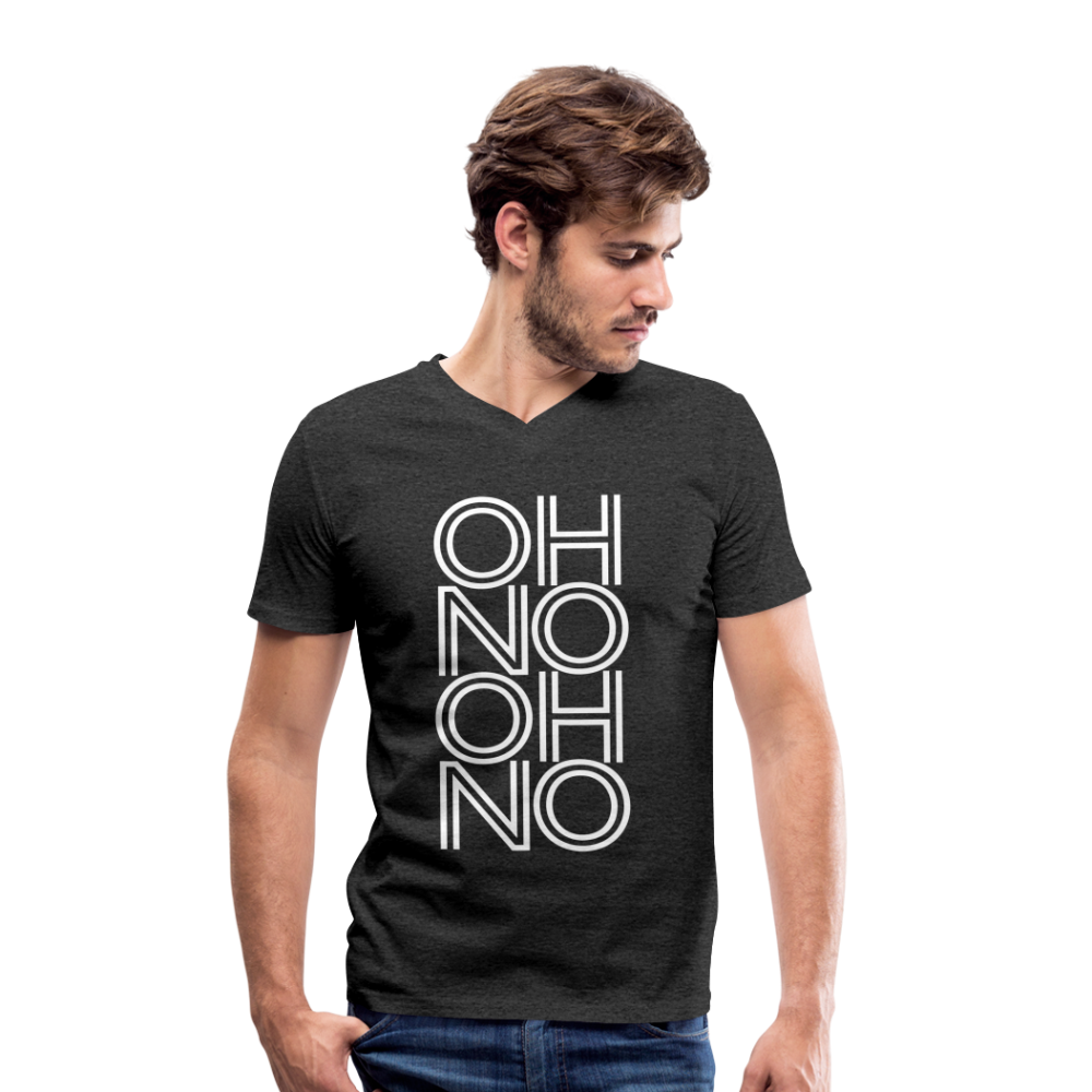 OH NO - Männer T-Shirt mit V-Ausschnitt aus 100% Bio-Baumwolle - Anthrazit