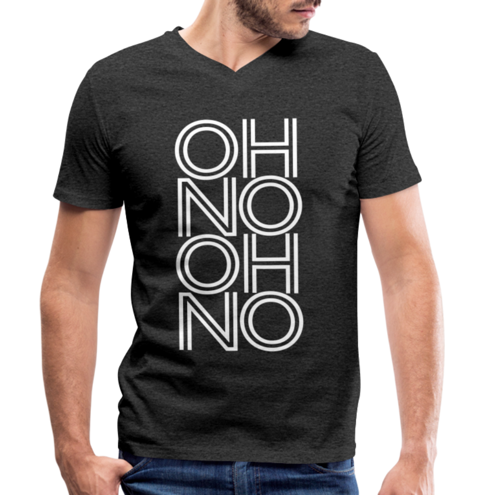 OH NO - Männer T-Shirt mit V-Ausschnitt aus 100% Bio-Baumwolle - Anthrazit