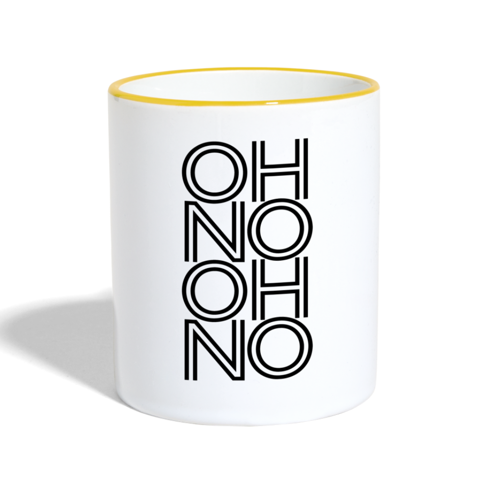 OH NO - Tasse zweifarbig 325 ml - Weiß/Gelb
