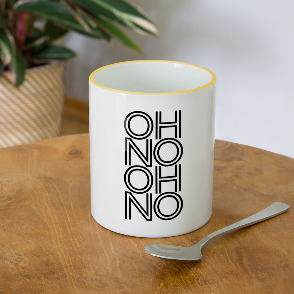 OH NO - Tasse zweifarbig 325 ml - Weiß/Gelb
