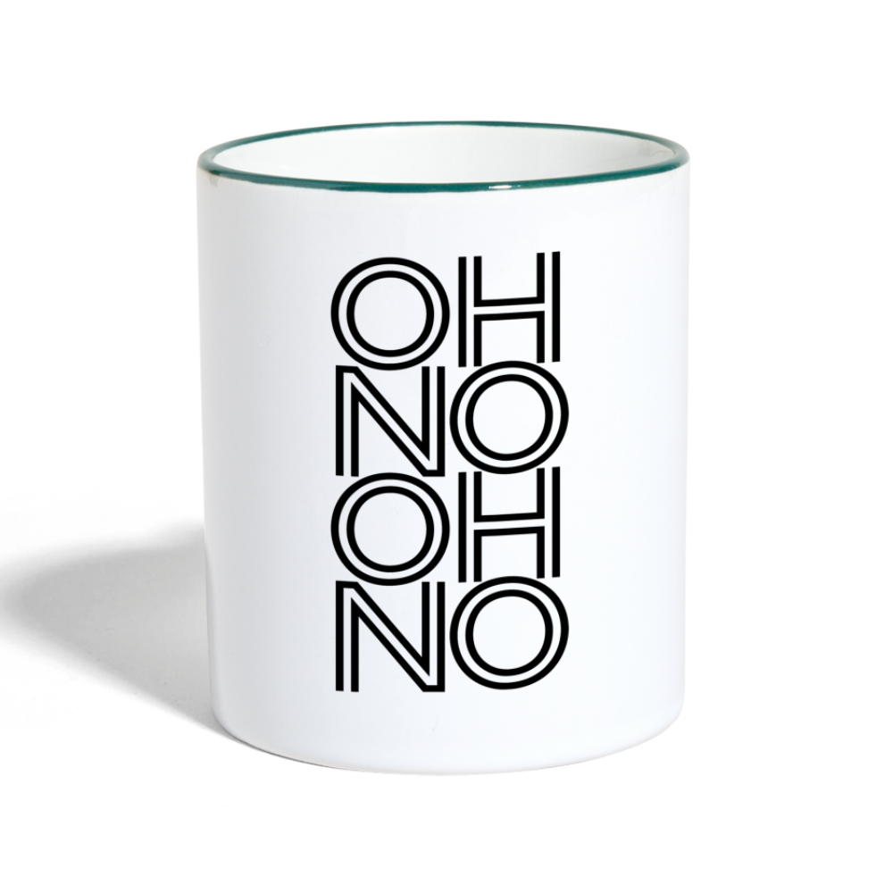 OH NO - Tasse zweifarbig 325 ml - Weiß/Dunkelgrün