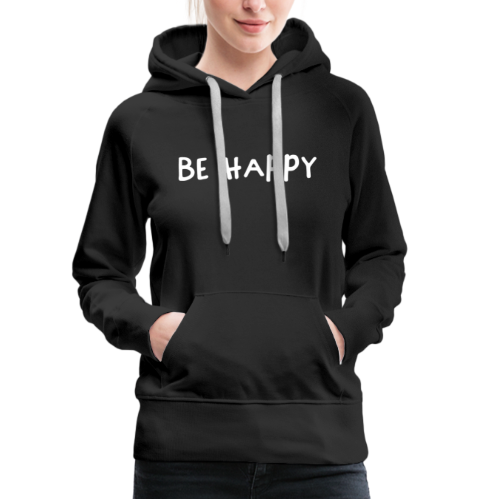 Be Happy - Frauen Hoodie - Schwarz