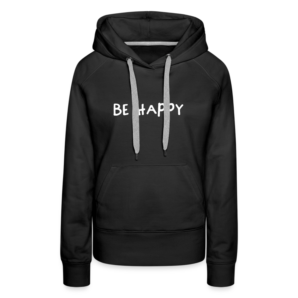 Be Happy - Frauen Hoodie - Schwarz