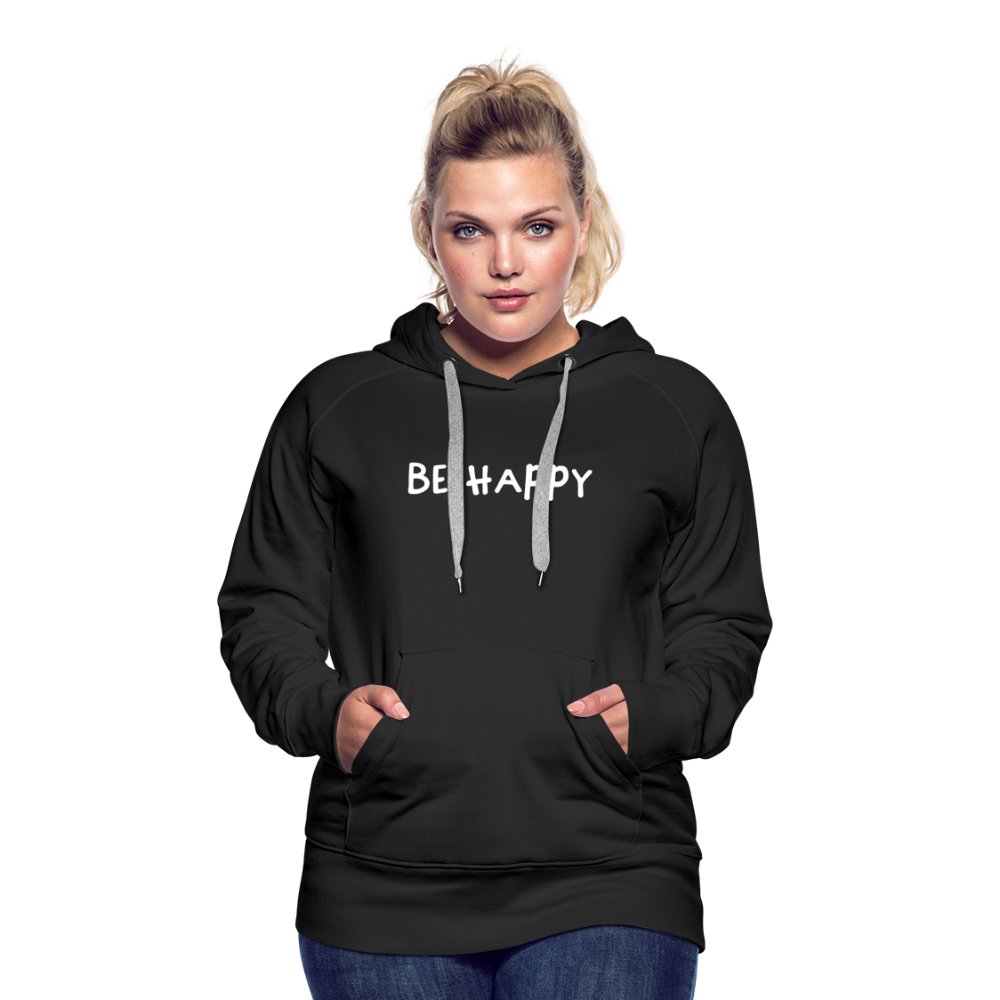 Be Happy - Frauen Hoodie - Schwarz